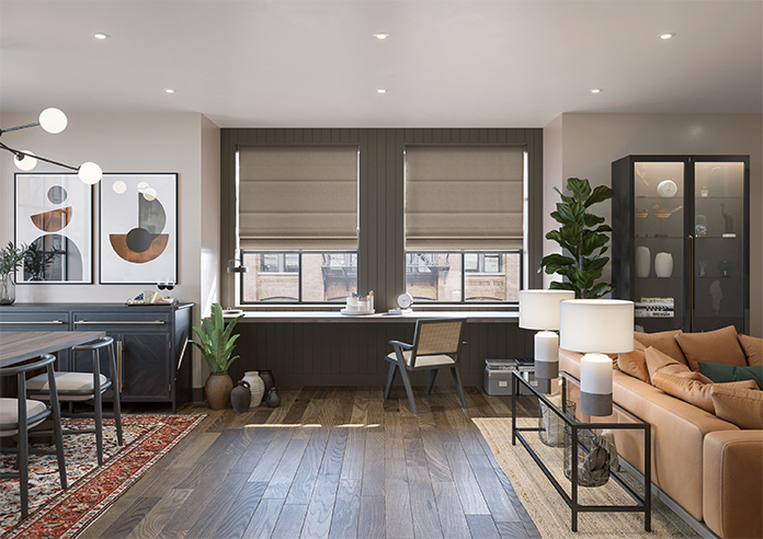 Bruschal (Blackout), Tarnished Bronze - Twist&Fit Roman Blind - Image 8